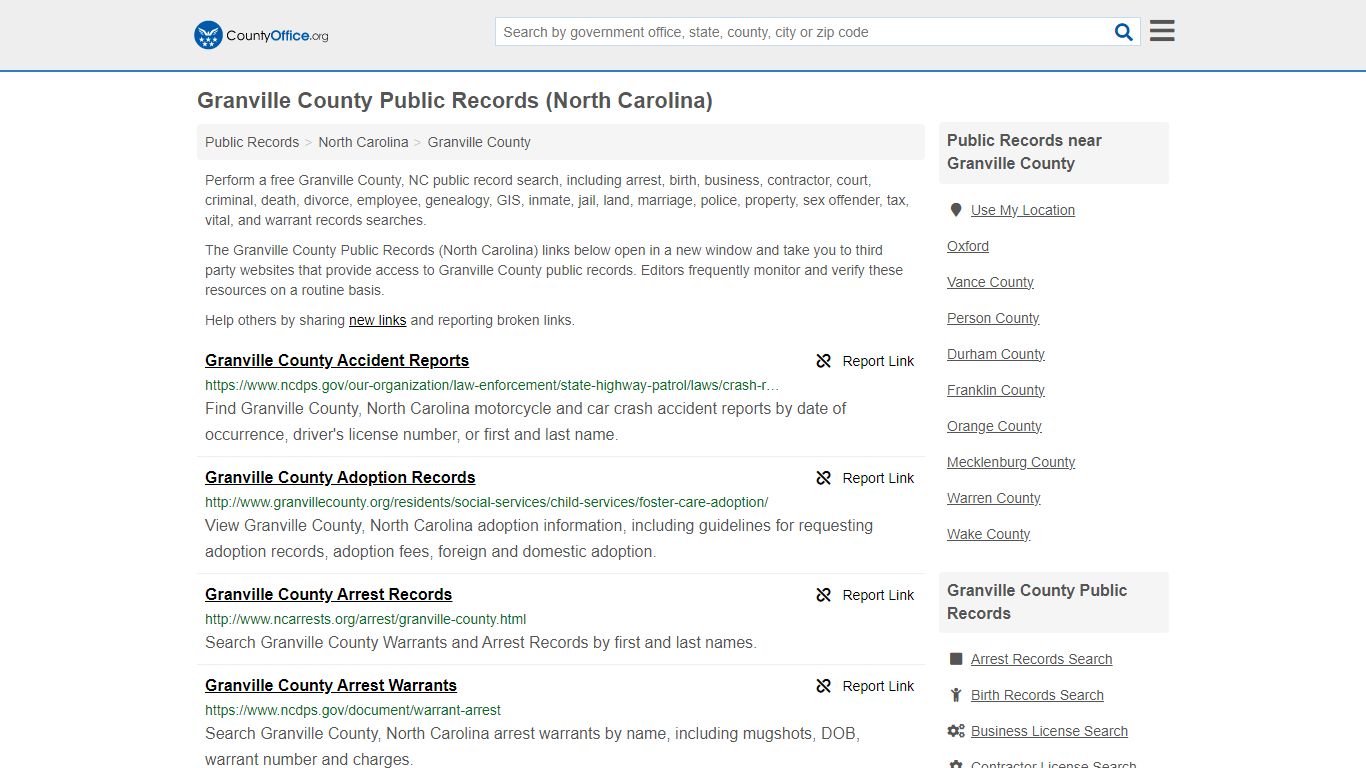 Public Records - Granville County, NC (Business, Criminal, GIS ...