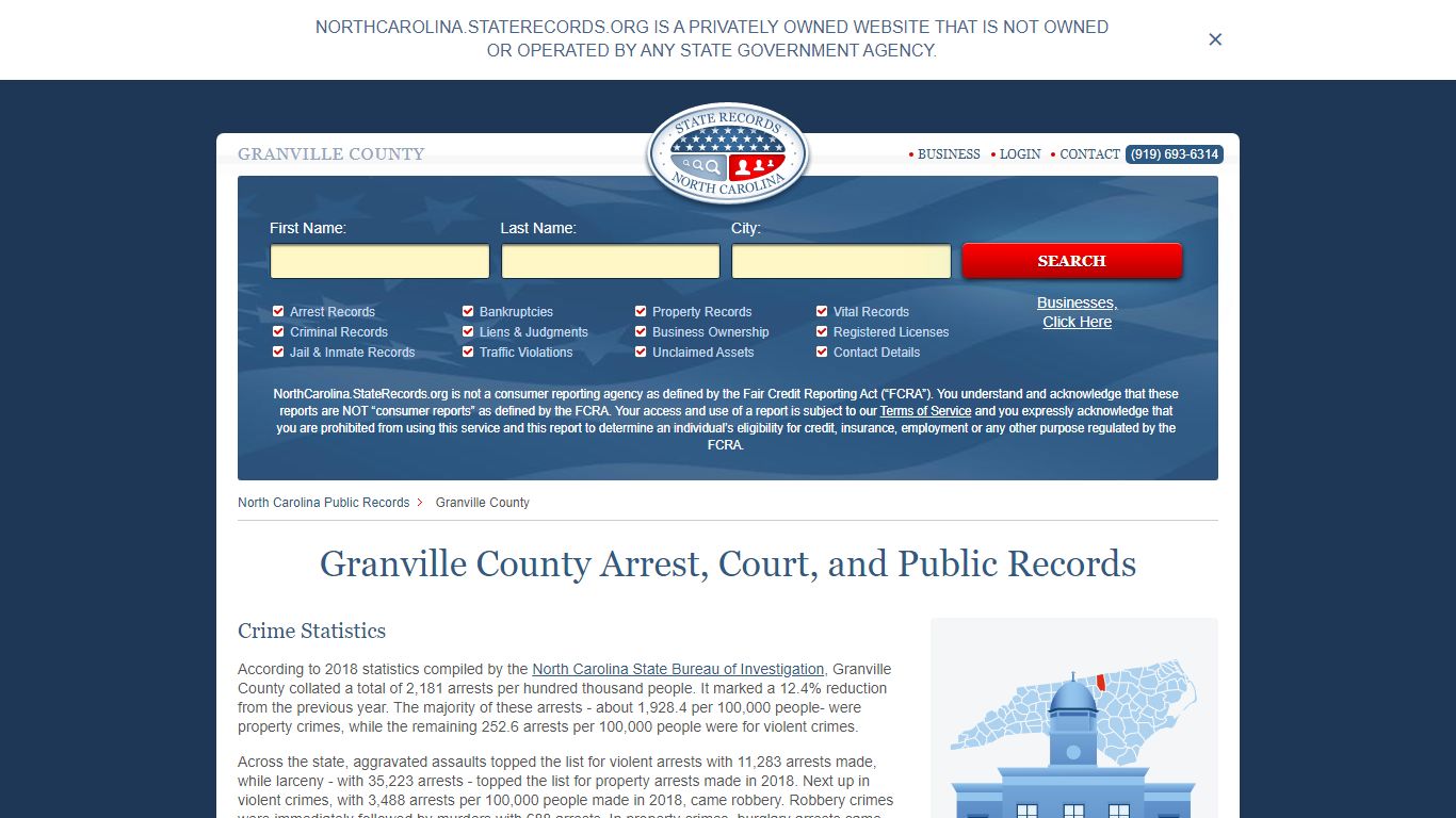 Granville County Arrest, Court, and Public Records
