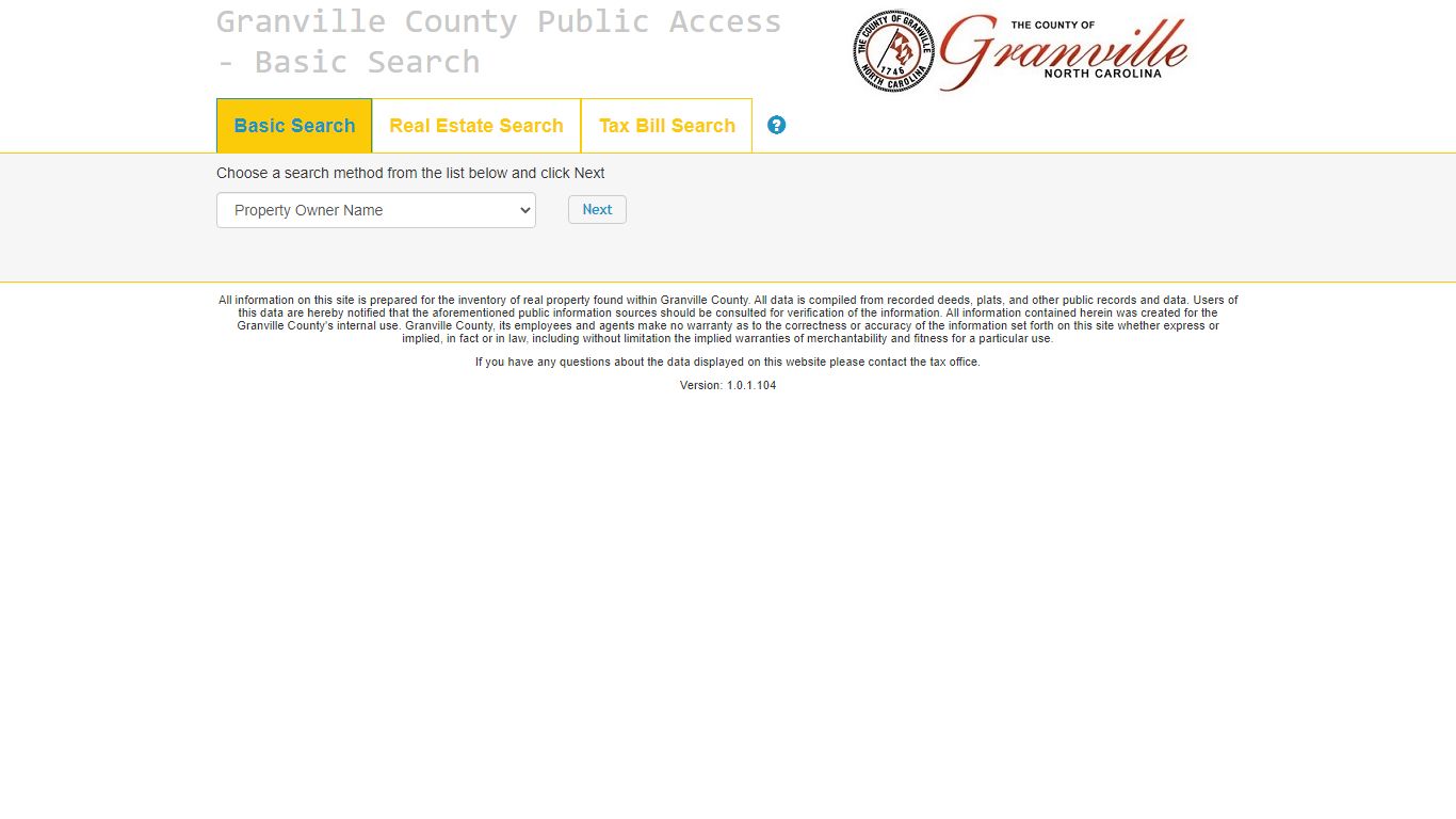 Granville County Public Access - Basic Search