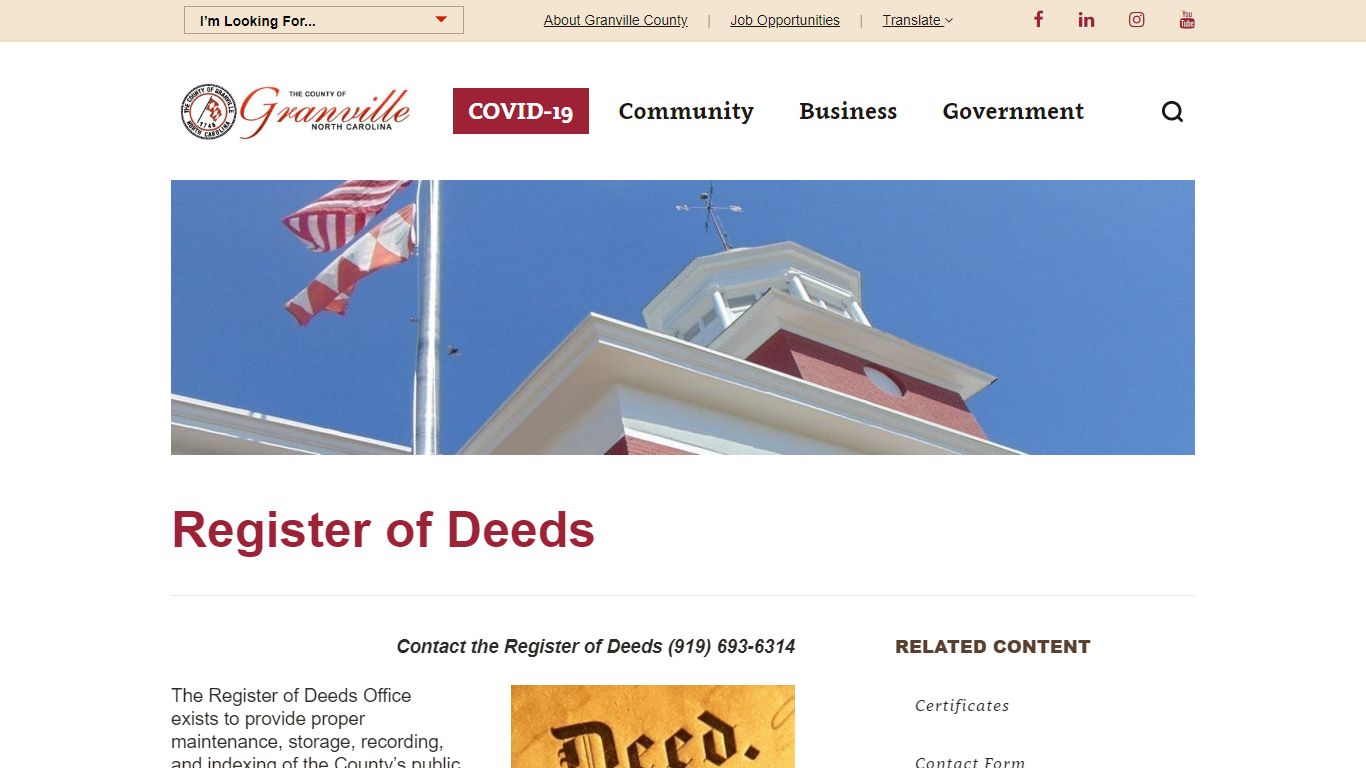 Register of Deeds - Granville County